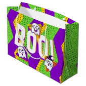 Halloween BOO Ghosts Green Party Bag Groot Cadeauzakje (Achterkant Gekanteld)