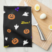 Halloween Boo Ghosts Naadloos Patroon Theedoek (Quarter Fold)