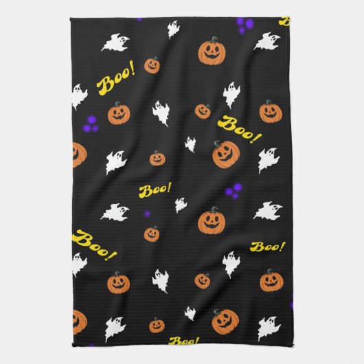 Halloween Boo Ghosts Naadloos Patroon Theedoek (Verticaal)