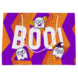 Halloween BOO Ghosts Orange Party Bag Groot Cadeauzakje