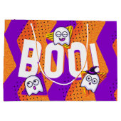 Halloween BOO Ghosts Orange Party Bag Groot Cadeauzakje (Achterkant)