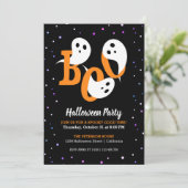 Halloween Boo Ghosts Paarse Confetti Kaart (Staand voorkant)