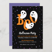 Halloween Boo Ghosts Paarse Confetti Kaart (Voorkant / Achterkant)