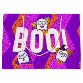 Halloween BOO Ghosts Purple Party Bag Groot Cadeauzakje (Voorkant)
