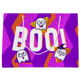 Halloween BOO Ghosts Purple Party Bag Groot Cadeauzakje