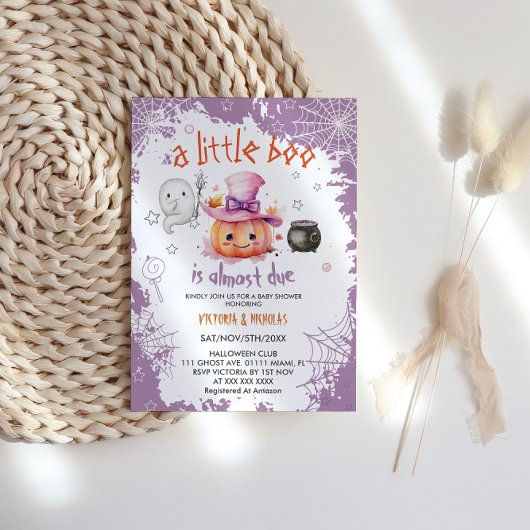 Halloween Boo Girl Baby shower Kaart