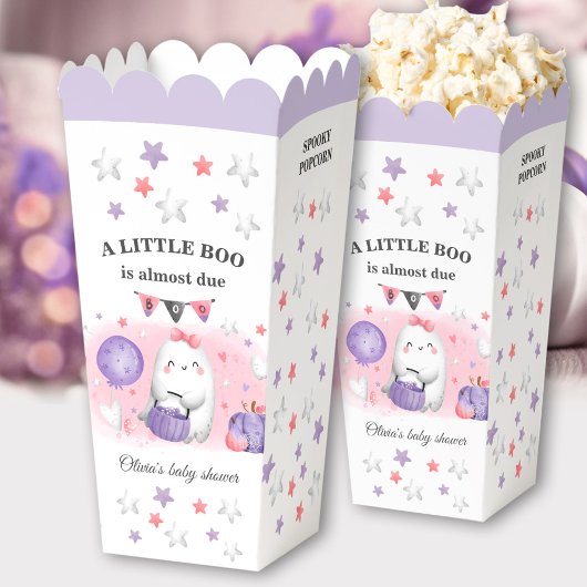 Halloween Boo Girl Baby shower Paarse Roze Popcorn Bedankdoosjes