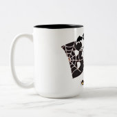 Halloween Boo Grappig Halloween Tweekleurige Koffiemok (Links)