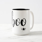 Halloween Boo Grappig Halloween Tweekleurige Koffiemok (Voorkant rechts)