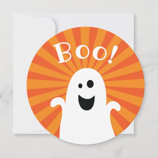 Halloween Boo Happy Ghost Kinder Costume Party Kaart (Voorkant)