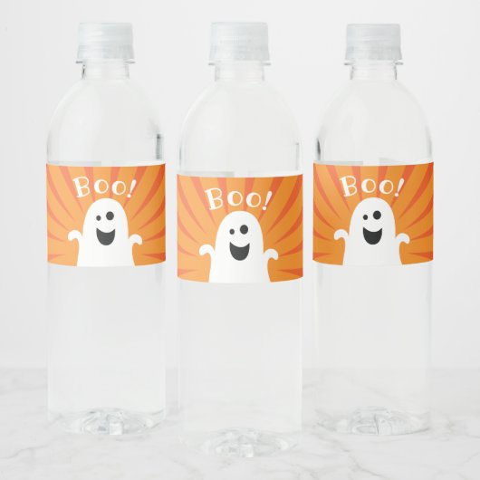 Halloween Boo Happy Ghost Kinder Costume Party Waterfles Etiket (Flessen)