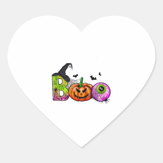 HALLOWEEN BOO HART STICKER (Voorkant)