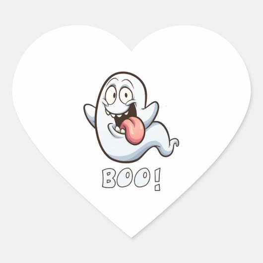 HALLOWEEN BOO HART STICKER (Voorkant)