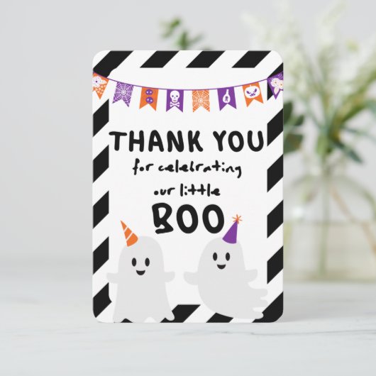 Halloween Boo Hartelijk dank Bedankkaart (Staand voorkant)