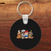 Halloween Boo Herfst Horror Skull Latte Koffiepomp Sleutelhanger (Voorkant)