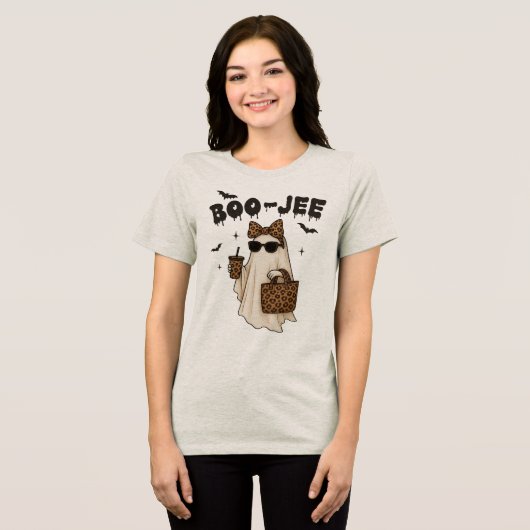 Halloween Boo-Jee Ghost  Tri-Blend Shirt (Voorkant volledig)