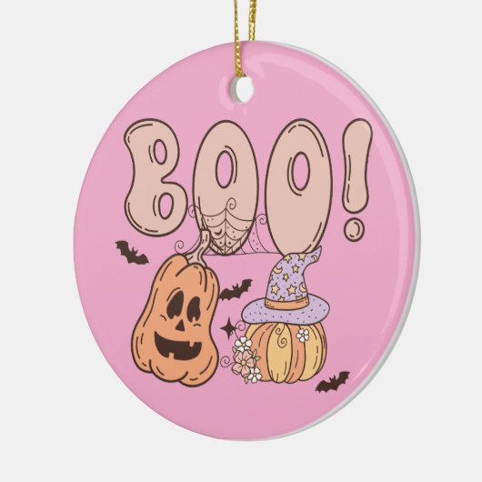 Halloween Boo Keramisch Ornament (Links)