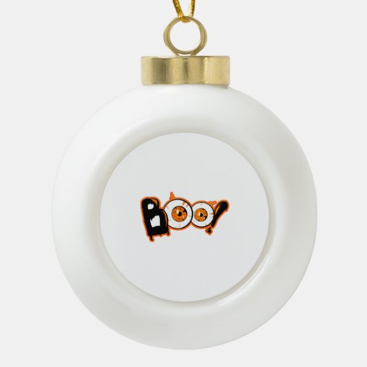 Halloween BOO! l Halloween 2021 Global Halloween Keramische Bal Ornament (Voorkant)