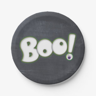 Halloween Boo Lettering Krijtbord Krijt Papieren Bordje