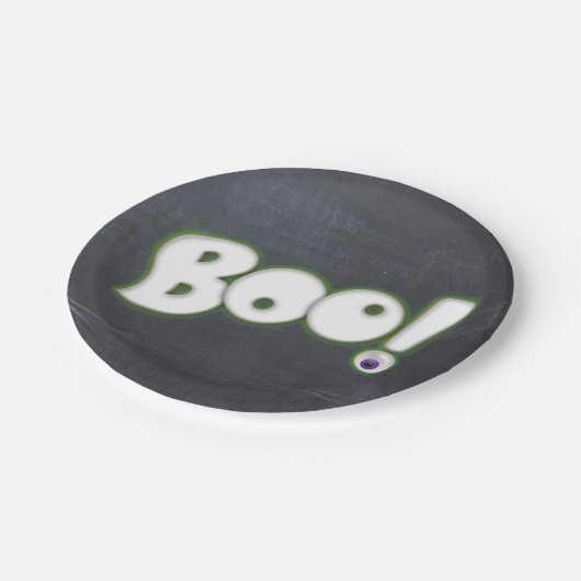 Halloween Boo Lettering Krijtbord Krijt Papieren Bordje (Gekanteld)