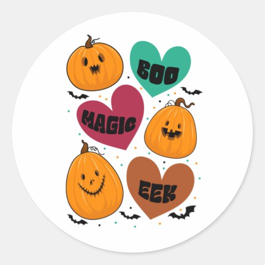 Halloween Boo Magic Eek Birthday Ronde Sticker (Voorkant)