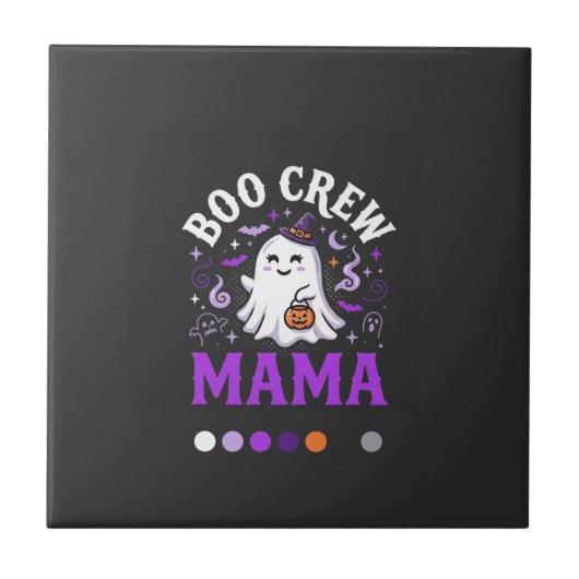 Halloween Boo Mama Magie Tegeltje (Voorkant)