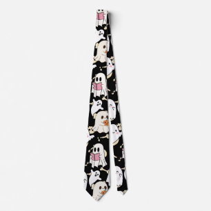 Halloween Boo met Vleermuizen HBB2501A.Black BG Stropdas