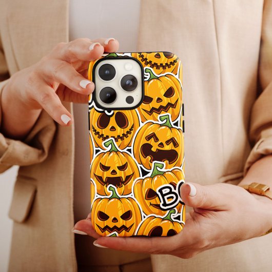 Halloween BOO Oranje pompoenen iPhone Case Mate