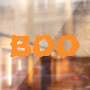 Halloween Boo oranje spooky enge grappige decor Raamsticker