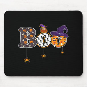 Halloween Boo Owl with Witch Pet Spider Halloween Muismat