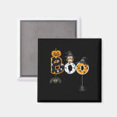 Halloween Boo Owl with Witch Pet Spiders Boys Girl Magneet (Voorkant / Achterkant)