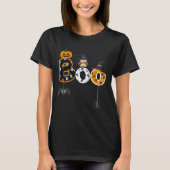 Halloween Boo Owl with Witch Pet Spiders Boys Girl T-shirt (Voorkant)