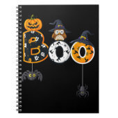 Halloween Boo Owl with Witch Pet Spiders Notitieboek (Voorkant)