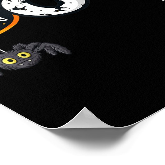 Halloween Boo Owl with Witch Pet Spiders Poster (Hoek)