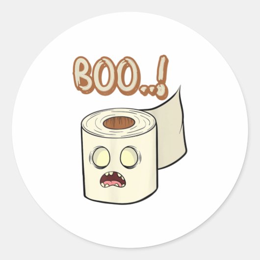 Halloween Boo Paper Towel Ghost Hunting Floa Ronde Sticker (Voorkant)