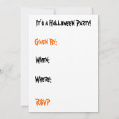 Halloween Boo. Partij uitnodigen Kaart (Achterkant)
