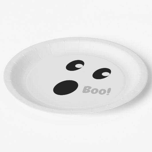 Halloween Boo Party Schattige Ghost Face Papieren Bordje (Gekanteld)