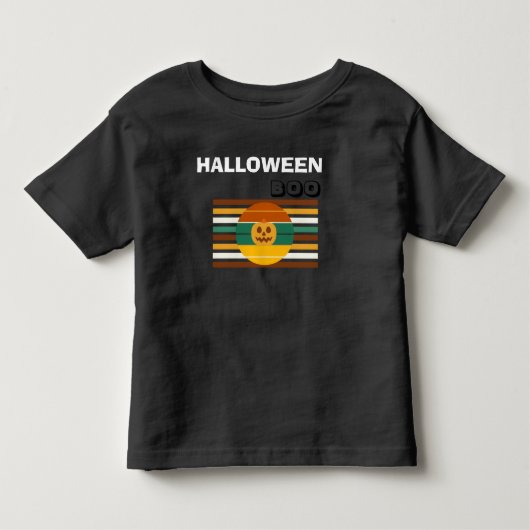 Halloween Boo Peuter Zwart Kinder Shirts (Voorkant)