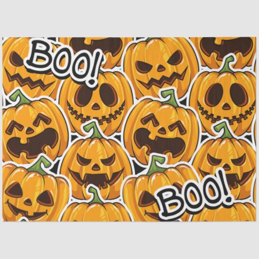 Halloween Boo Pumpkin | Papier voor pompoenen (Voorkant)