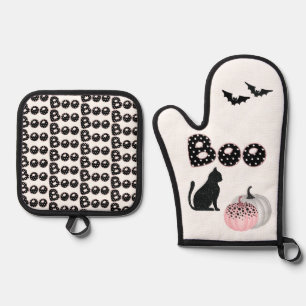 Halloween Boo Pumpkins Mitt Ovenwant & Pannenlap Set