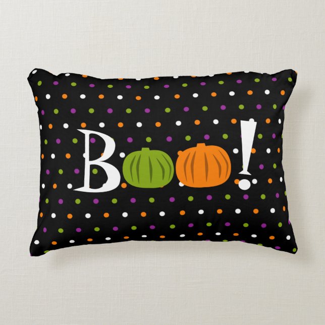 Halloween Boo. Pumpkins Pillow Accent Kussen (Voorkant)