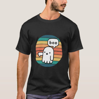 Halloween Boo - Retro Sunset - Ghost Thumbs Down T-shirt