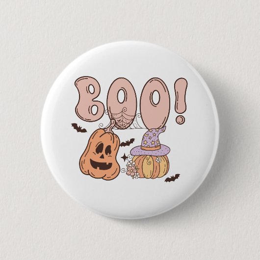 Halloween Boo Ronde Button 5,7 Cm (Voorkant)