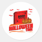 Halloween Boo Ronde Sticker (Voorkant)