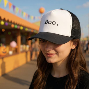 Halloween Boo Sarcastic Minimalist Trucker Pet
