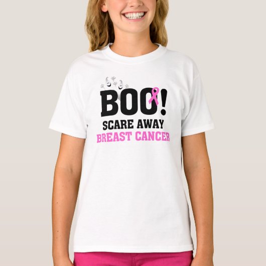 Halloween BOO Scare Away Borstkanker T-shirt (Voorkant)