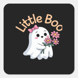 Halloween Boo Schattige Familie Vierkante Sticker