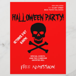 Halloween Boo Schedel Feest Aankondiging Flyer