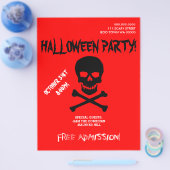 Halloween Boo Schedel Feest Aankondiging Flyer (Enkel)