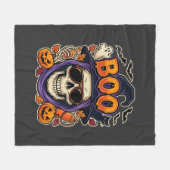 Halloween Boo Schedel Zonnebril Vector Fleece Deken (Voorkant (Horizontaal))